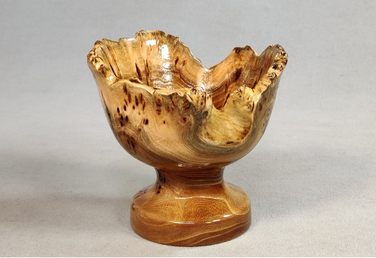 Wooden Candy Bowl Hand Carved Elm Burl Wood